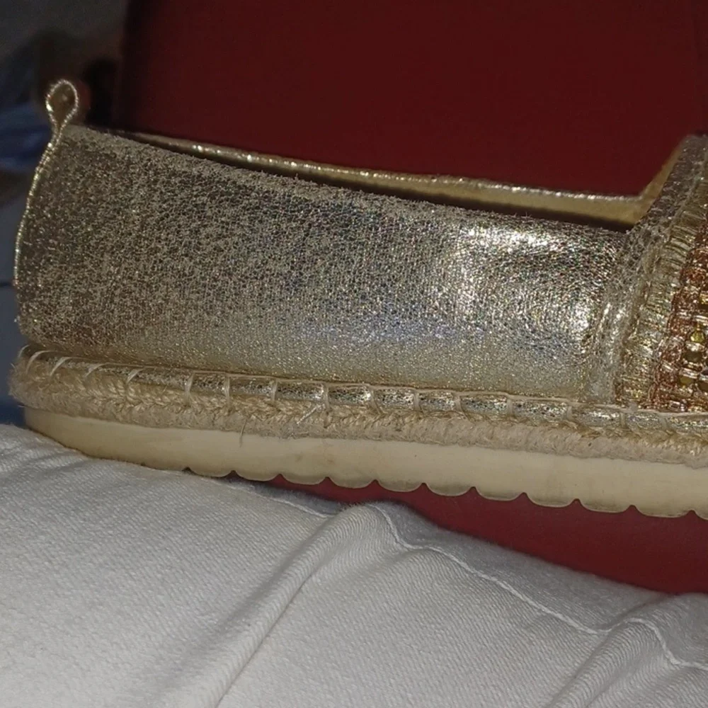 Patrizia by Spring Step Raiatea Slip On Gold Espadrille Loafer